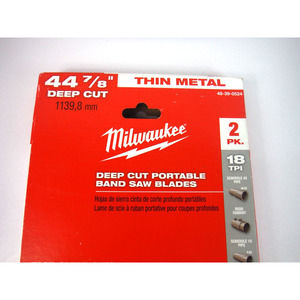 Milwaukee 48-39-0524 Standard/Deep Cut Band Saw Blade 44-7/8 in. 18 tpi. 2 pack